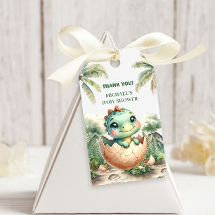 Cute Dino Baby Shower Hatching Soon Gift Tags