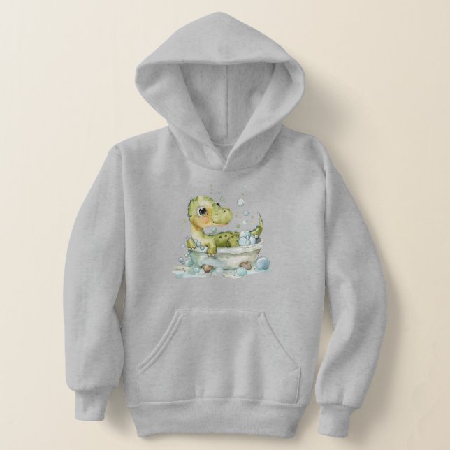 Cute Dino Bath Time Hoodie (Laydown)