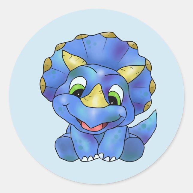 cute dino classic round sticker (Front)