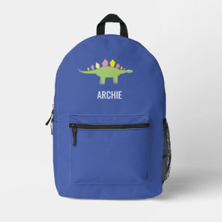 Cute Dino Dinosaur Personalized Blue Printed Backpack