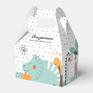 Cute Dino Dinosaurs Birthday Party Favor Boxes
