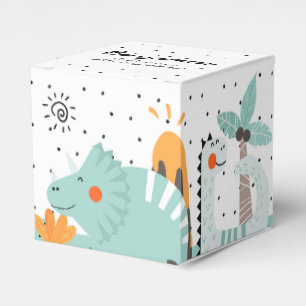 Cute Dino Dinosaurs Birthday Party Favor Boxes