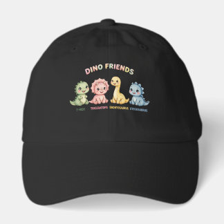Cute Dino Friends Baby Dinosaurs Watercolor Chibi Hat