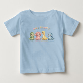 Cute Dino Friends Baby Dinosaurs Watercolor Chibi T-Shirt