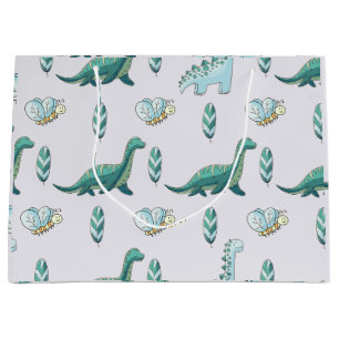 Cute Dino Friends – Mint Green Large Gift Bag