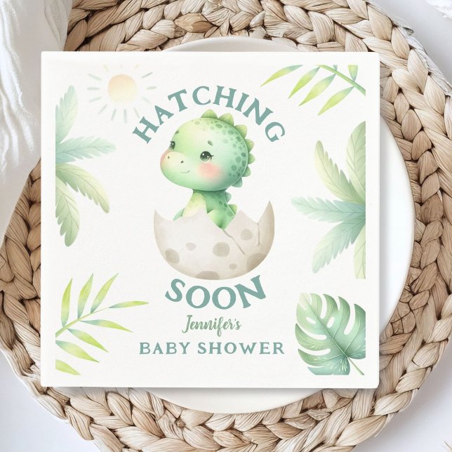 Cute Dino Gender Neutral Dinosaur Baby Shower  Napkins (Creator Uploaded)