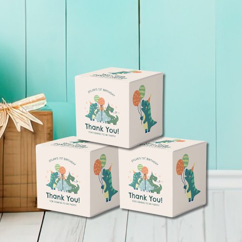 Cute Dino_Mite Dinosaur Birthday Thank You  Favor Boxes