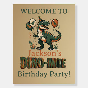 Cute Dino-Mite Kids Name Dinosaur Birthday Foam Board