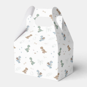 Cute Dino Patern White Favor Boxes