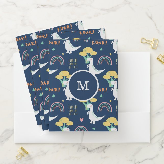  Cute Dino Pattern Pocket Folder (In Situ)