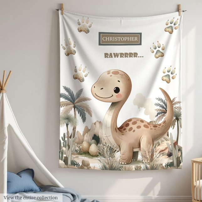 Cute Dino Personalized Blanket Baby Boy Shower (Cute Dino Personalized Blanket Baby Boy Shower)