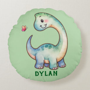 Cute Dino Personalized Round Pillow