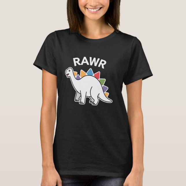Cute Dino Rawr Dinosaur Roaring Funny Kid Dino Car T-Shirt (Front)
