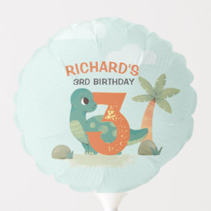 Cute Dino Themed Kid's Birthday Party Balloon