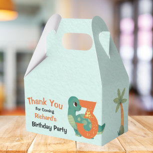 Cute Dino Themed Kid's Birthday Party Favor Boxes