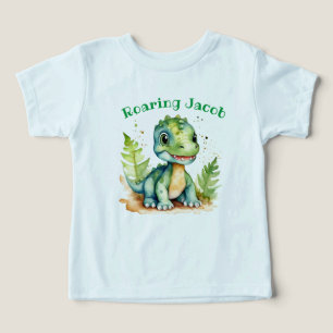 Cute Dino Toddler Tee with Name -editable