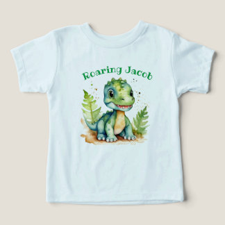 Cute Dino Toddler Tee with Name -editable