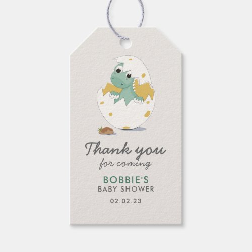 Cute Dino Whimsical Gender Neutral Baby Shower Gift Tags