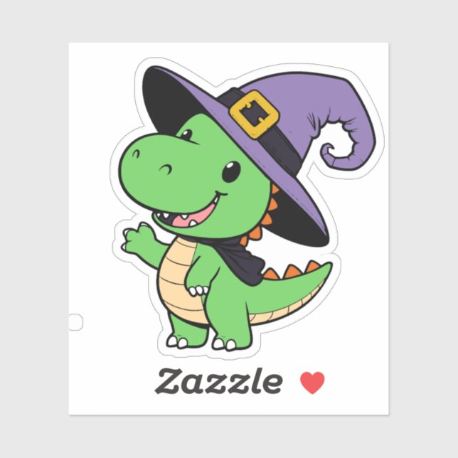 Cute Dino Witch Sticker (Sheet)