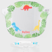 Cute Dinoaurs & Tropical Leaves Back to School Face Shield (Front w/Glasses)