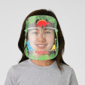 Cute Dinoaurs & Tropical Leaves Back to School Face Shield (Insitu)