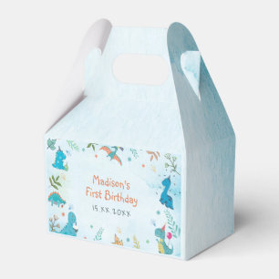 Cute Dinosaur 1st Birthday Party Favor Boxes