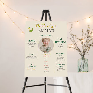 Cute Dinosaur 1st Milestones Photo Foam Board