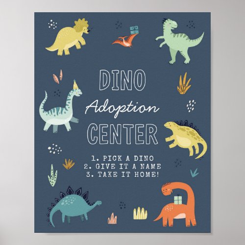 Cute Dinosaur Adoption Sign