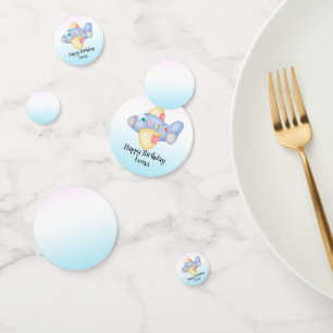 Cute dinosaur airplane Student kids Birthday party Confetti