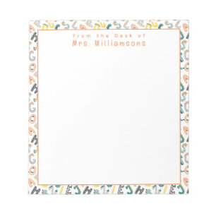 Cute Dinosaur Alphabet - From the Desk of Teacher Notepad