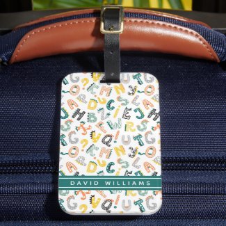 Cute Dinosaur Alphabet Pattern Custom Name
