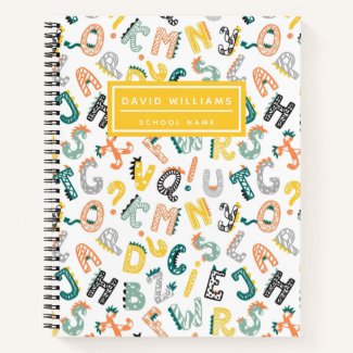 Cute Dinosaur Alphabet Pattern Kids School 