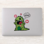 Cute Dinosaur And Hearts Rawr Vinyl Sticker