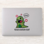 Cute Dinosaur And Hearts Your Text Vinyl Sticker