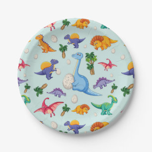 Cute Dinosaur Babies Baby Paper Plates