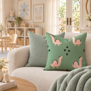 Cute Dinosaur Baby Bedroom Throw Pillow Accent