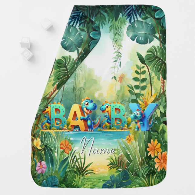 Cute Dinosaur Baby Blanket (In Situ)