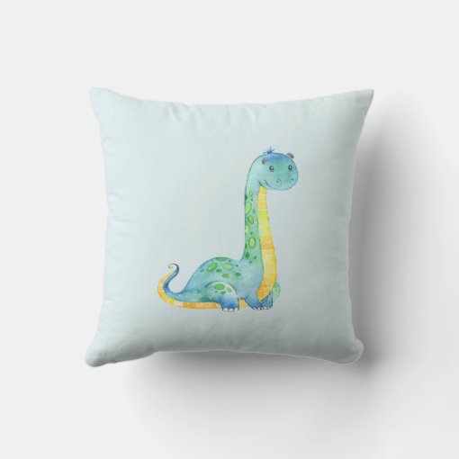 Cute Dinosaur Baby Boys Birth Stats Pillow | Zazzle