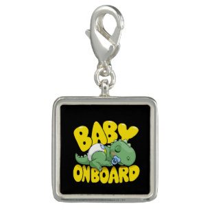 Cute Dinosaur Baby On Board Car Decal   Sleeping  Charm
