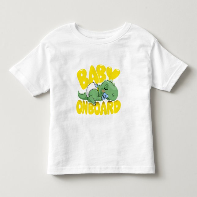 Cute Dinosaur Baby On Board Car Decal | Sleeping  Toddler T-shirt (Front)