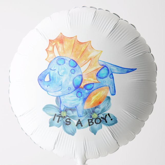 Cute Dinosaur Baby Shower Balloon (Front)