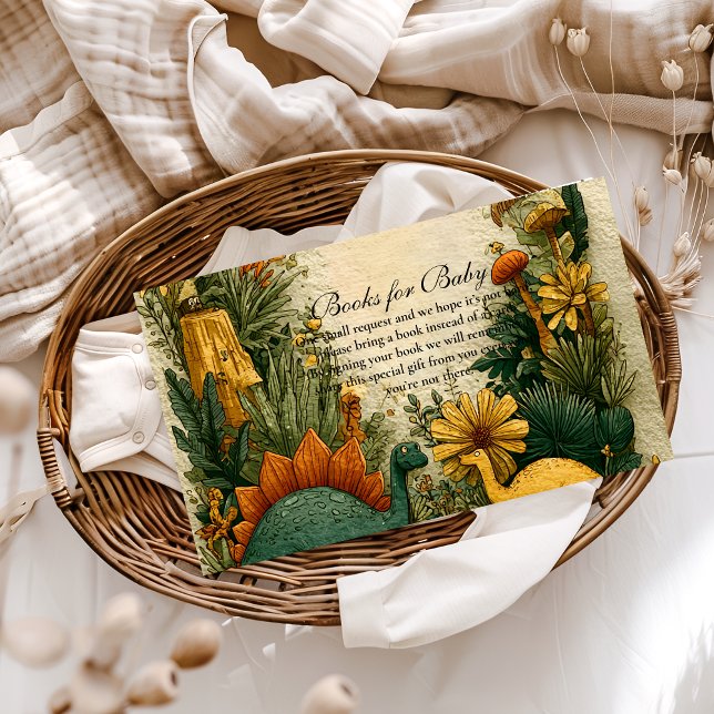 Cute Dinosaur Baby Shower Books for Baby  Enclosure Card (Creator Uploaded)