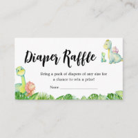 Cute Dinosaur Baby Shower Diaper Raffle
