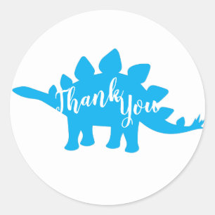 Cute Dinosaur Baby Shower Dino Blue and Green Boy Classic Round Sticker