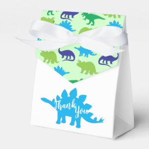 Cute Dinosaur Baby Shower Dino Blue and Green Boy Favor Box