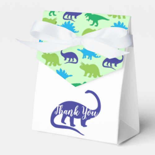 Cute Dinosaur Baby Shower Dino Blue and Green Boy Favor Boxes