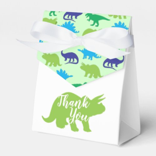 Cute Dinosaur Baby Shower Dino Blue and Green Boy Favor Boxes