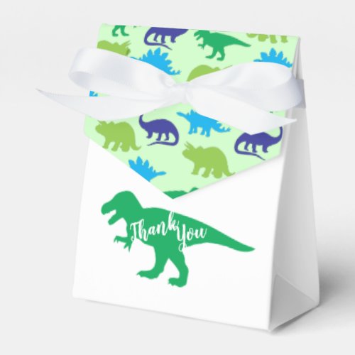 Cute Dinosaur Baby Shower Dino Blue and Green Boy Favor Boxes