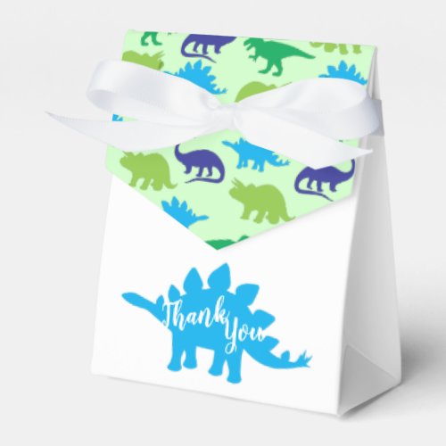 Cute Dinosaur Baby Shower Dino Blue and Green Boy Favor Boxes