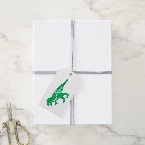 Cute Dinosaur Baby Shower Dino Blue and Green Boy Gift Tags